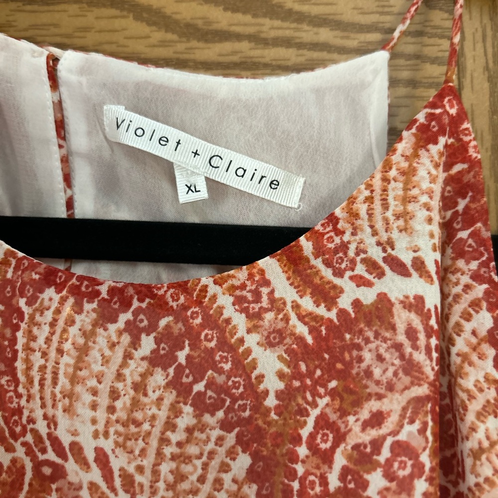 Violet & Claire ❤️- full lined, halter strap top, pretty muted reds- Size XL